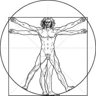 A Davinci style diagram of a man
