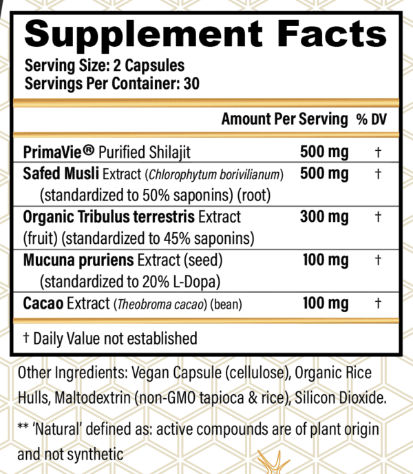 CHOQ Daily Supplement Facts Panel
