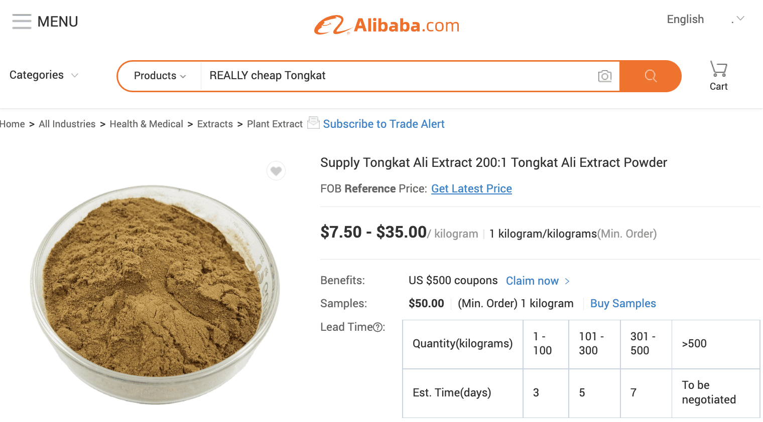 Cheap Tongkat Ali Extract on Alibaba