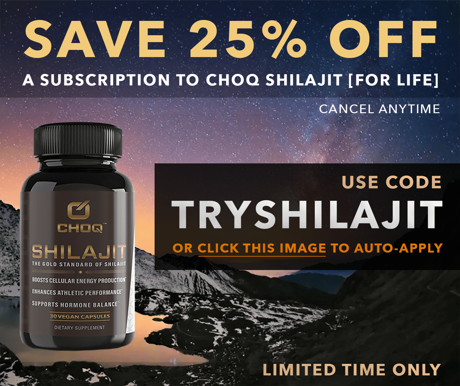 CHOQ Shilajit Subscription 25% off with code tryshilajit